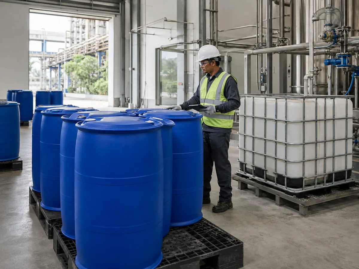 Organised industrial chemical storage and supply area